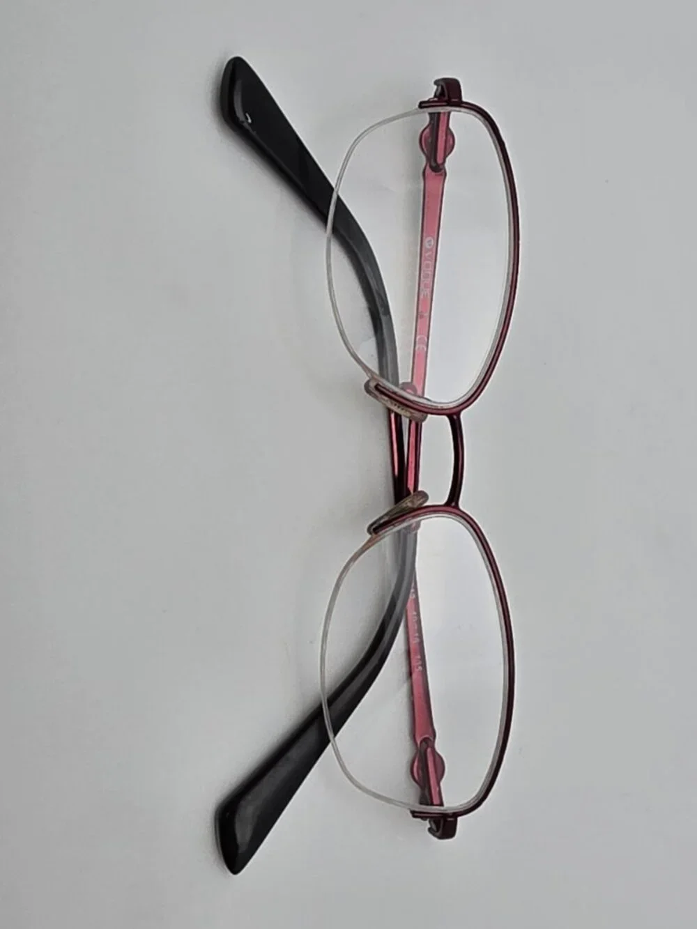 Vogue VO3955-BI Plum Purple Rhinestone Semi Rimless Cat Eye Eyeglasses Frame